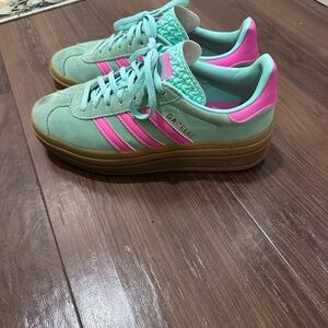 Adidas Gazelle Women's Sneakers - Mint Green and Hot Pink